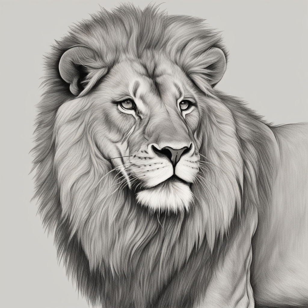 how to draw a realistic lion step by step in pencil