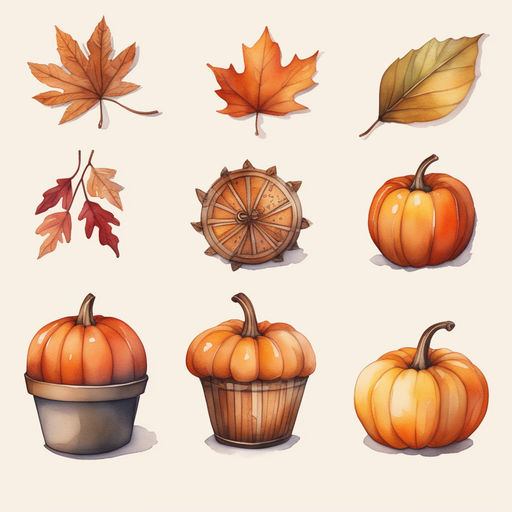 fall leaves and halloween pumpkins