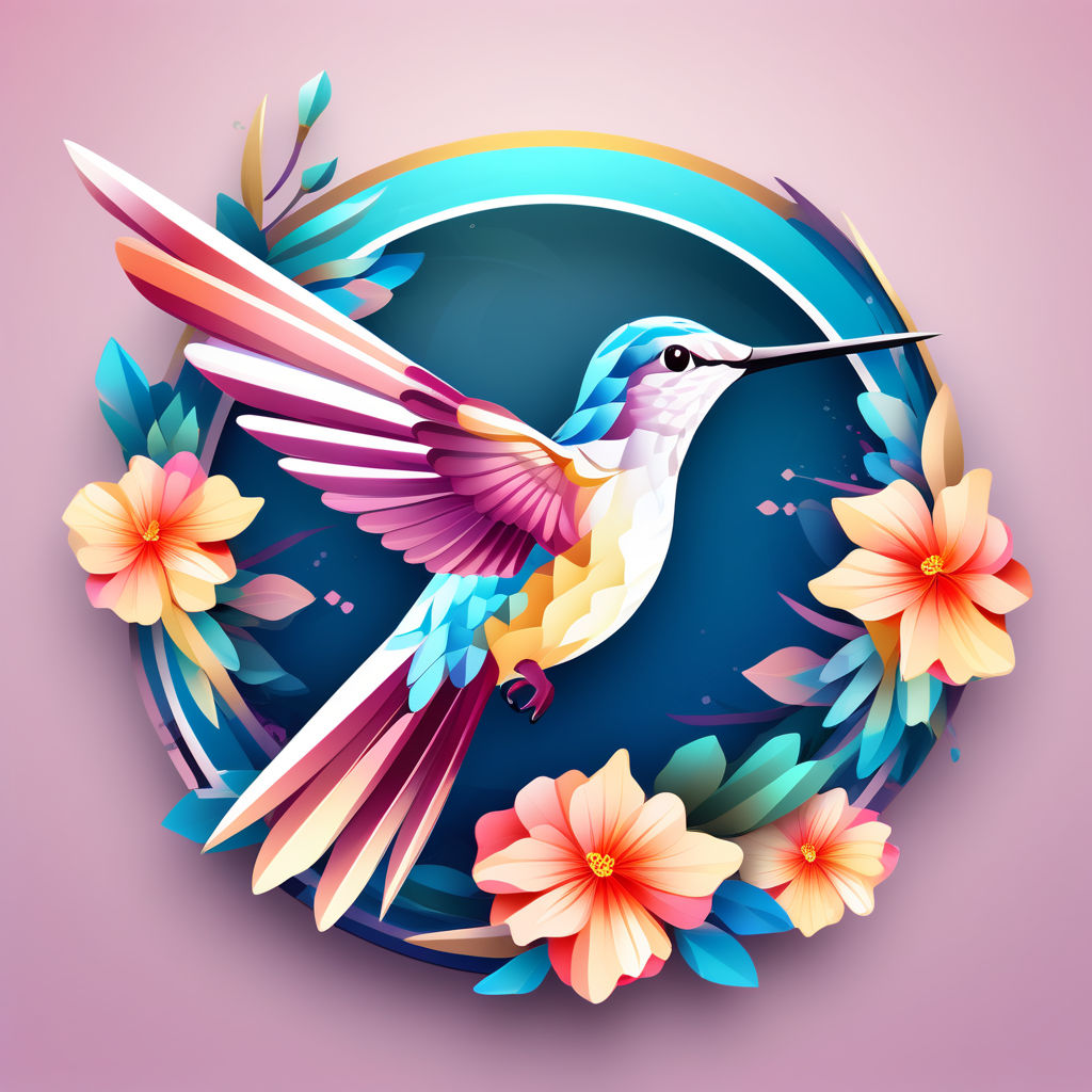 Creative hummingbird logo Royalty Free Vector Image