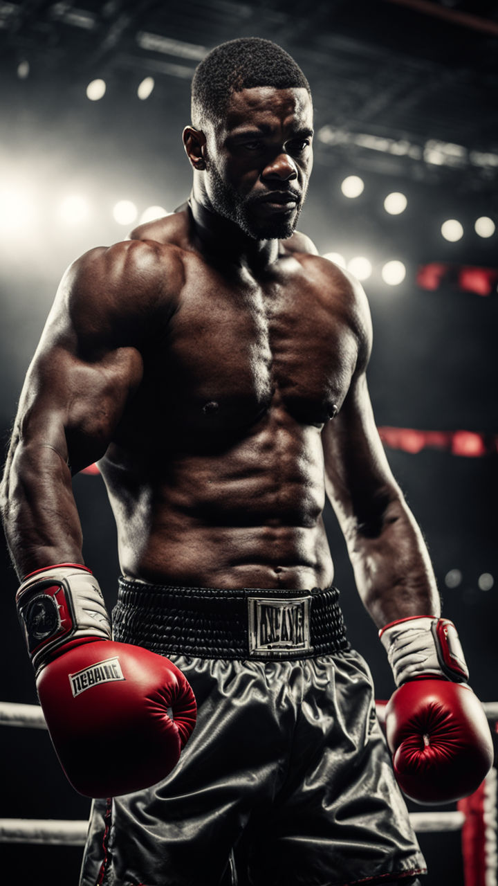 Muscular African Boxer Posing, Naked Shot In Studio Stock Photo, Picture  and Royalty Free Image. Image 21429470.