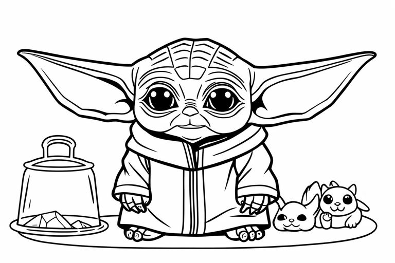 yoda face coloring page