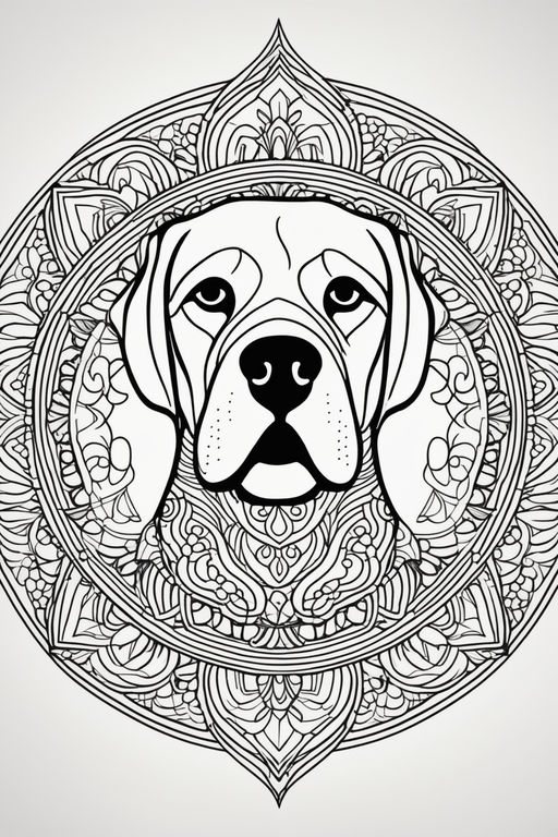 dog mandala coloring pages