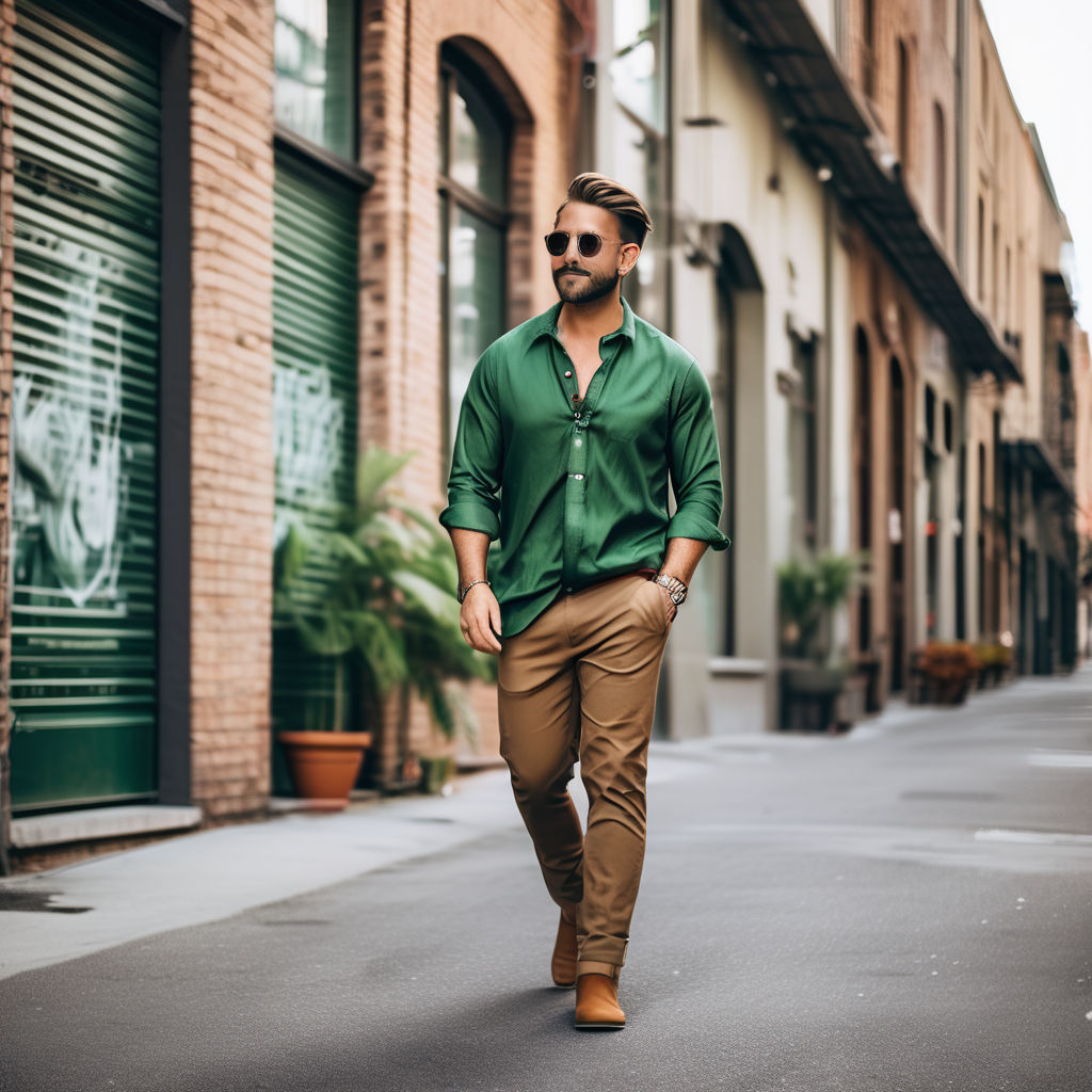 Green and Beige are Style Brothers. | Mens business casual outfits,  Business casual outfits for work, Black men fashion casual