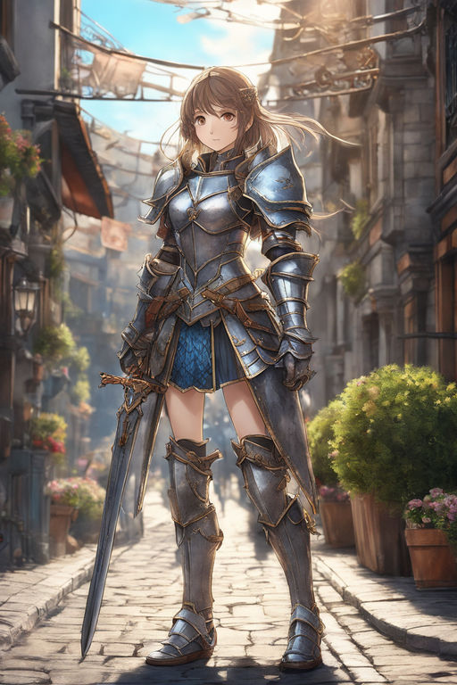 Brayden anime girl in silver scale armor kneeling by BraydenJaselle on  DeviantArt