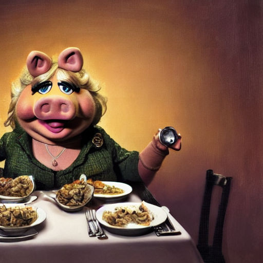 miss piggy drinking