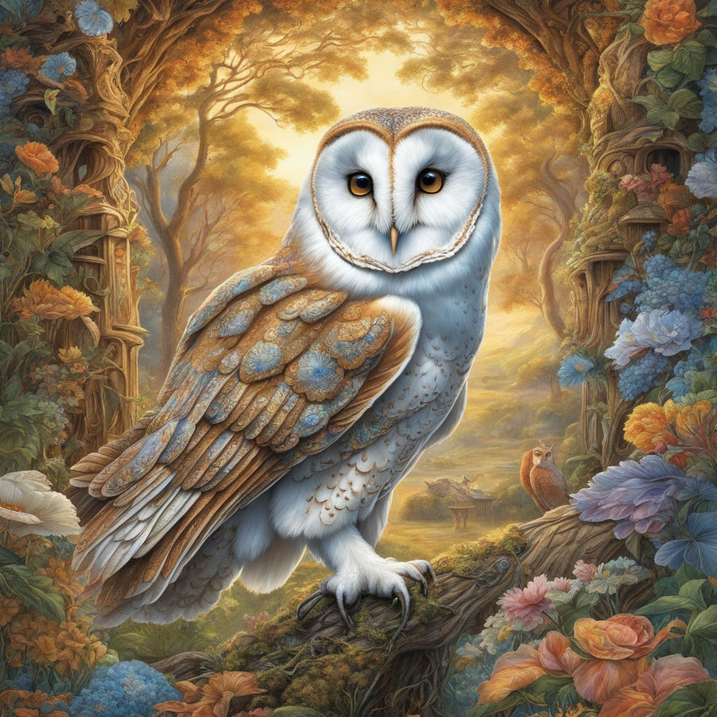 realistic barn owl art