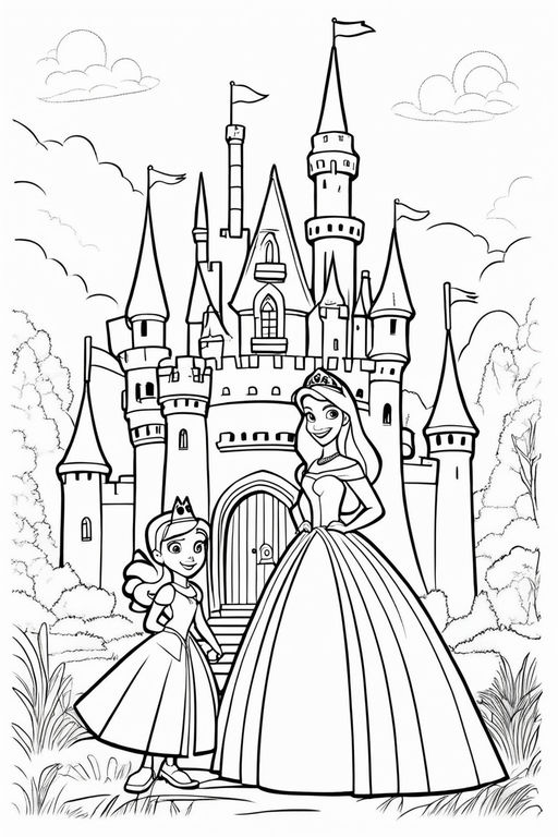 disney princess and prince coloring pages