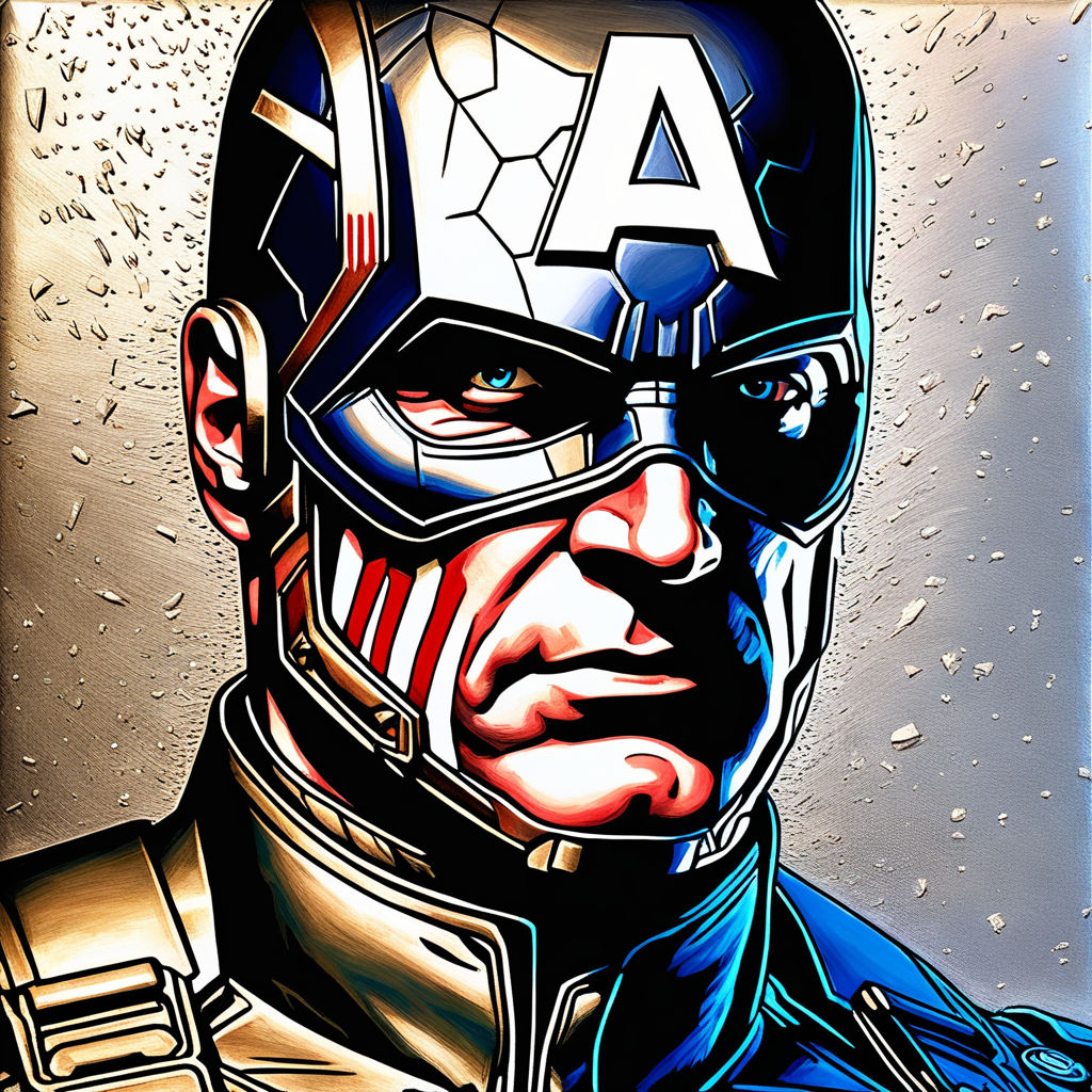 CAPTAIN AMERICA AI Acrylic Art - PhelanVoin's AI Acrylic Art