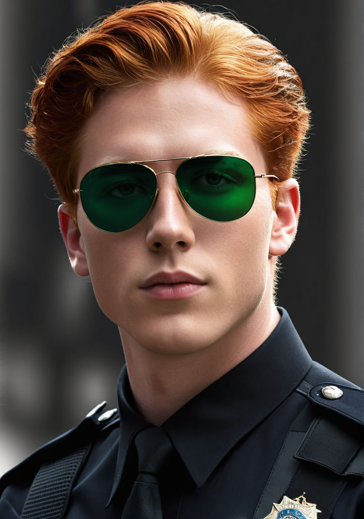 policeman with green ment glasses - Playground