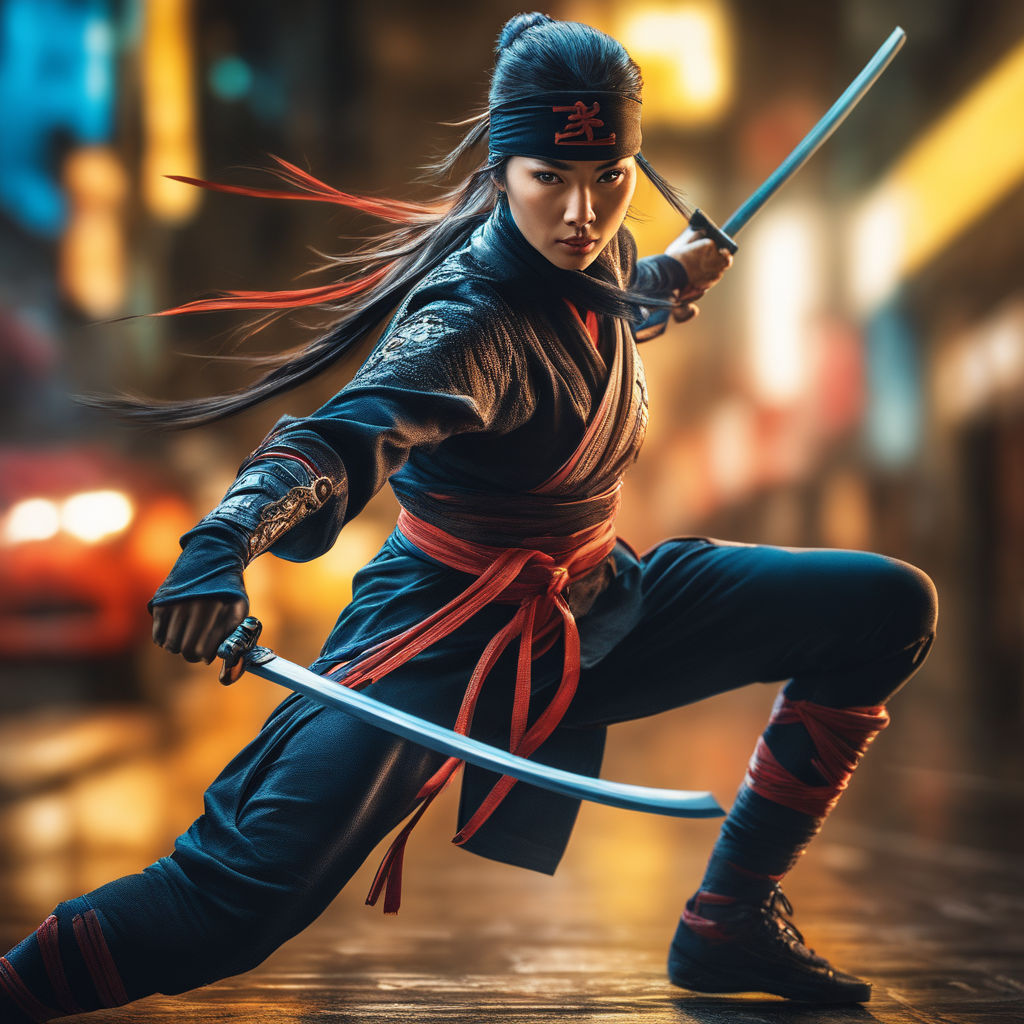 Female Ninja In A Standing Pose Stock Photo, Picture and Royalty Free  Image. Image 5081478.