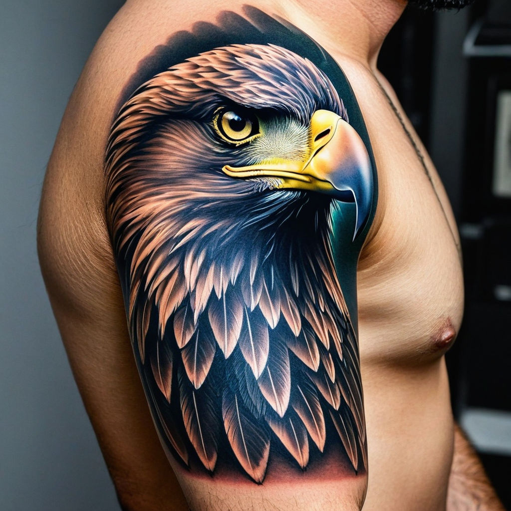 American traditional Bald Eagle carrying a snake in its talons, with a  banner reading “don't tread on me” tattoo idea | TattoosAI