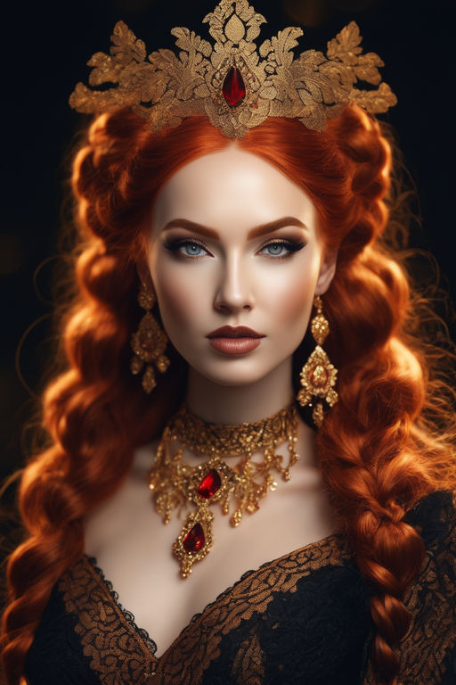 Braided Dark Queen Hair in Ginger