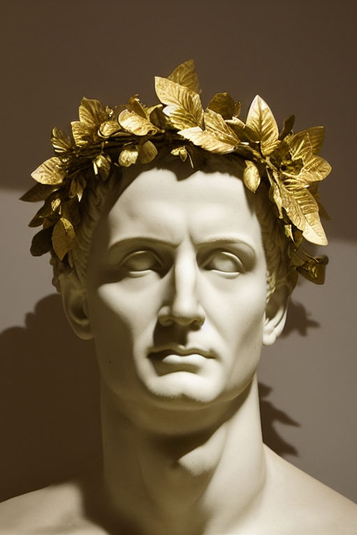 julius caesar head wreath