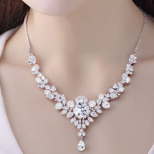 Victorian Diamond Choker Pure Silver jewelry Indian ,diamond Necklace, –  Nihira