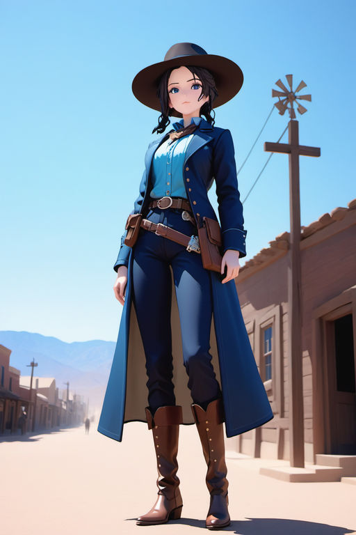 anime cowgirls, sexy, wild west