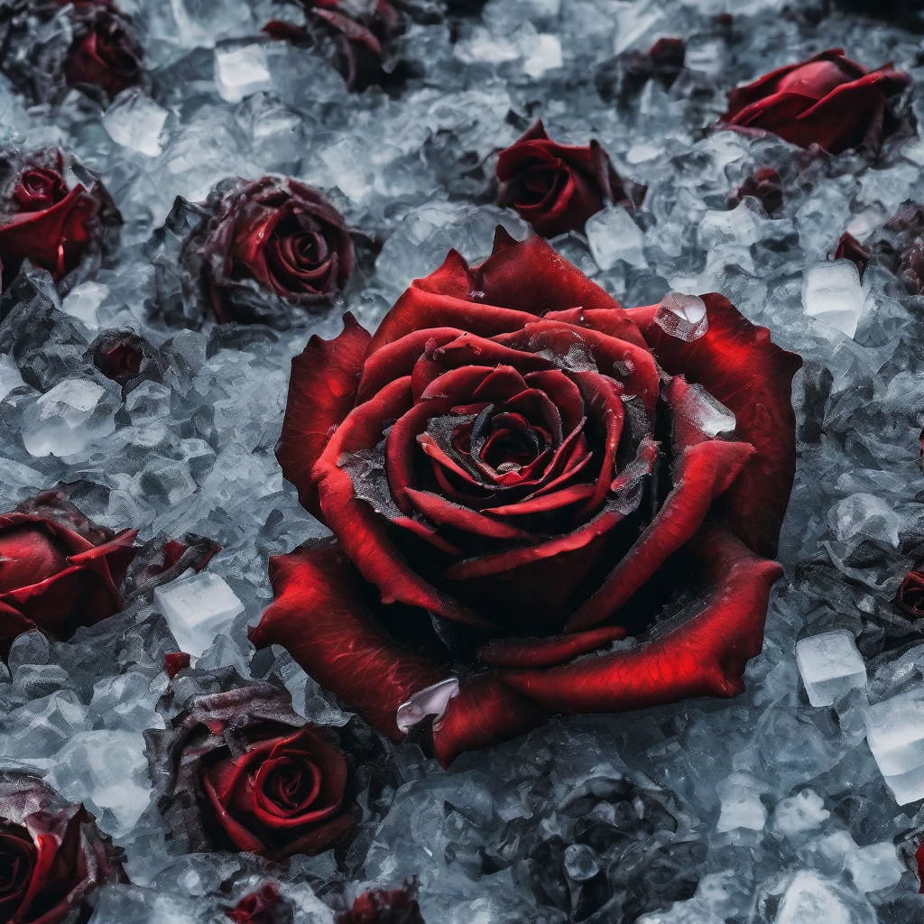 black rose petals flying background - Playground