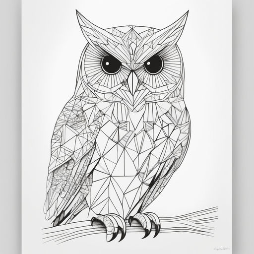 geometric owl coloring pages