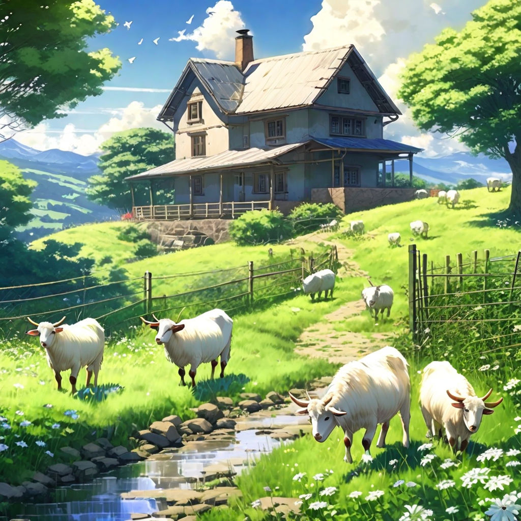 prompthunt: a colourful ultradetailed anime illustration of a rainy fields  and villages, river, sky, summer, by ghibli, makoto shinkai, bright and  transparent animation style, anime art wallpaper 4 k, trending on artstation