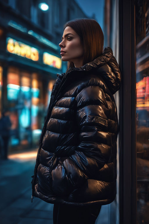 model in transparent puffer jacket - Playground