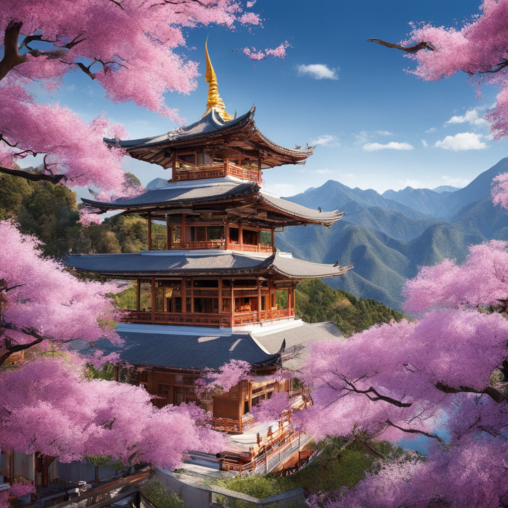 A pink cherry blossom pagoda takes inspiration from the delicate beaut