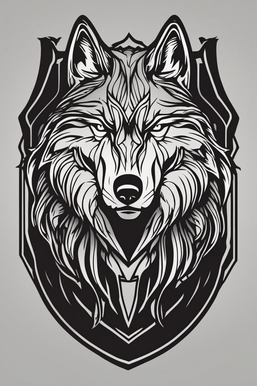 wolf head side drawing