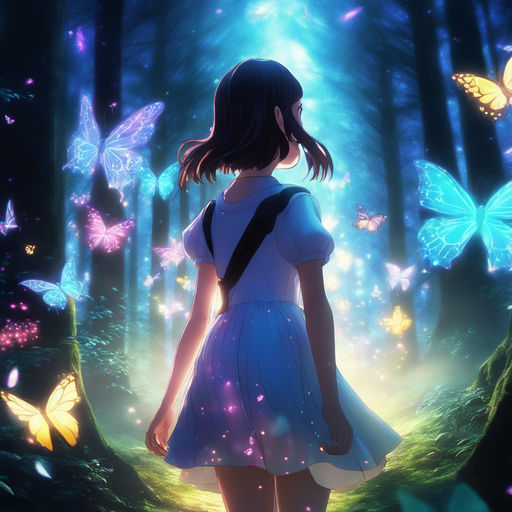 glowing butterflies anime