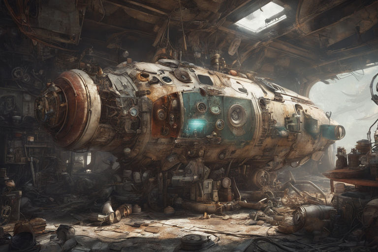 sci fi spacecraft derelict art