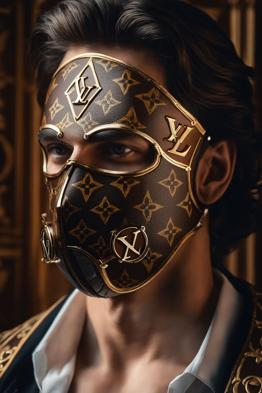 Mortal Kombat Fashion : man wearing Louis Vuitton monogram concept mask,  renaissance period, hyper realistic v--5, 8k, 8mm lens, trending on  artstation, sharp focus, studio photo, intricate details, highly detailed,  by greg