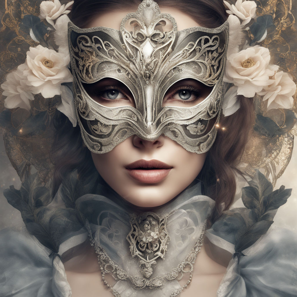 Beautiful female wearing a venetian mask - Playground