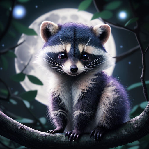 Premium AI Image  A cute adorable baby raccoon rendered in the style of  childrenfriendly cartoon animation fantasy style generative ai