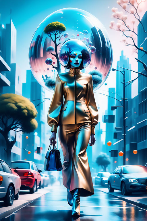 Illustration of retro-futuristic fashion - Playground