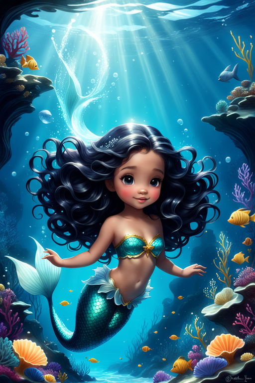 kawaii, cute, mermaid, anime Character Design, Unrea