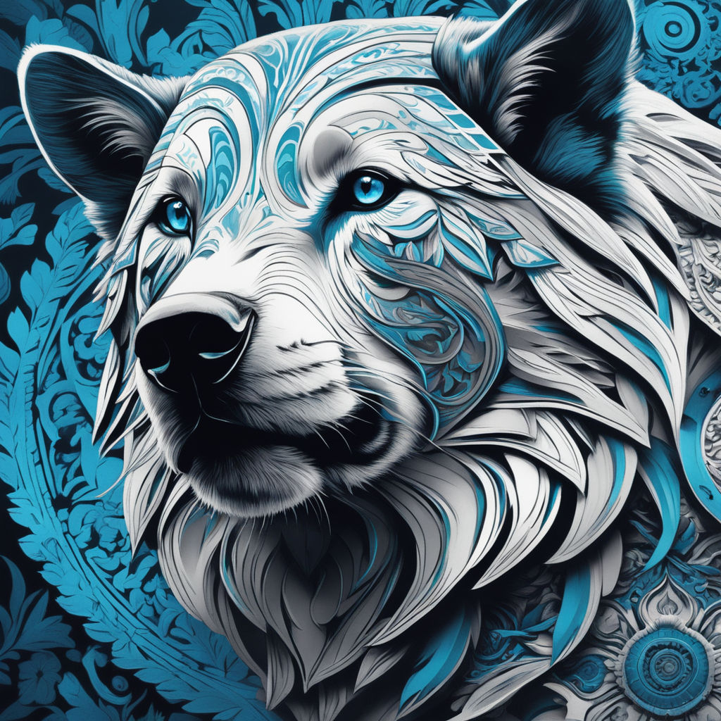 Color Crosshatching. intricate detailed majestic wolf - Playground