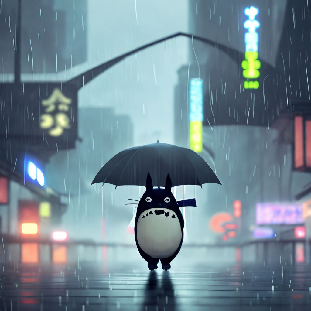 my neighbor totoro wallpaper rain