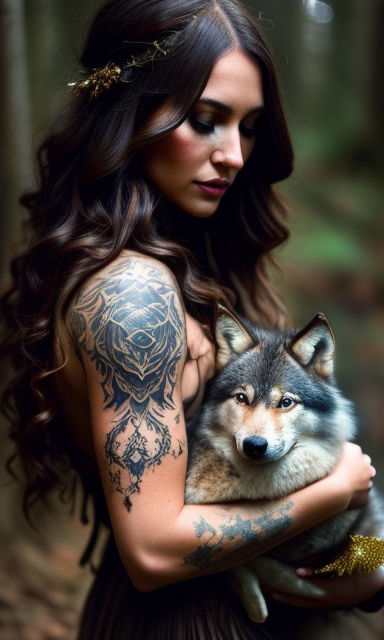 wolf tattoo girl arm