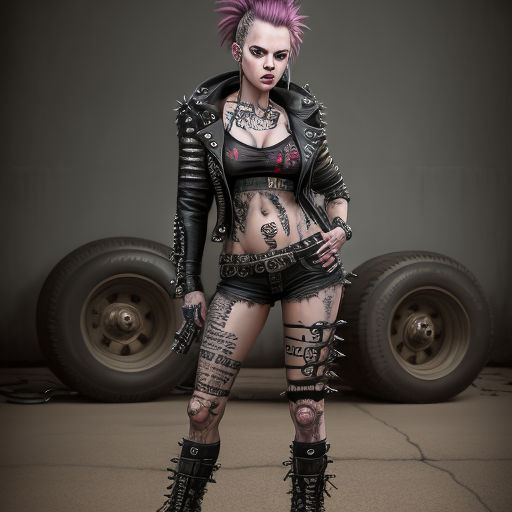 model highly detailed whole body photograph of a punkrock goddess