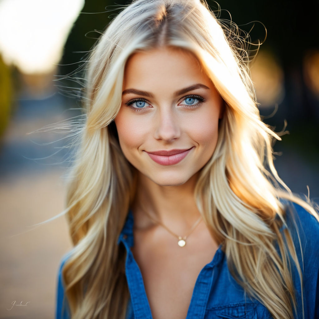 pretty girl with dirty blonde hair and blue eyes