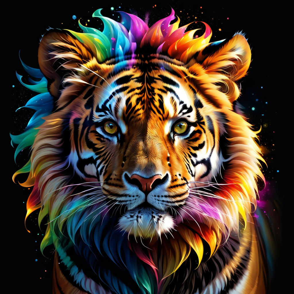 rainbow tiger background