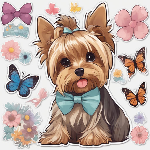 Couple of Yorkshire Terrier Dog AI Generative 29202666 PNG