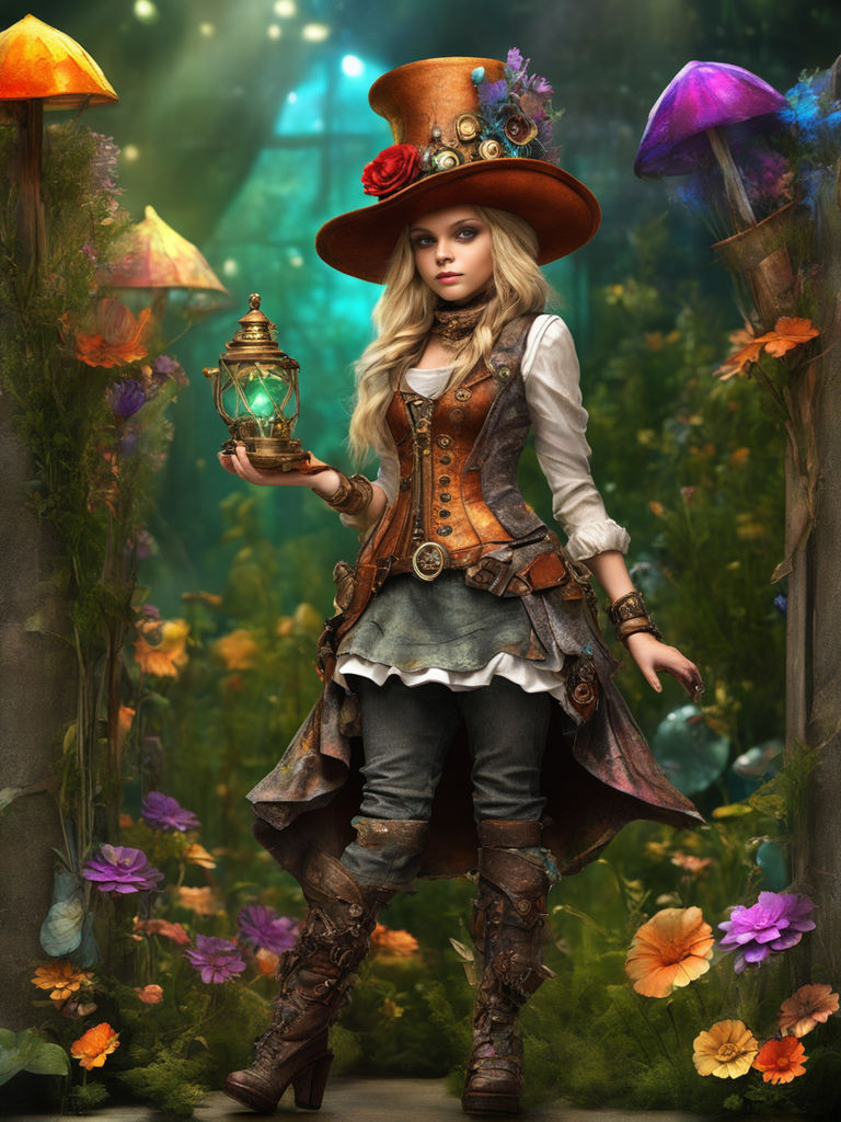 the girl gamer is adorned with elements inspired by traditional witch  attire. She wears a witch hat - Playground