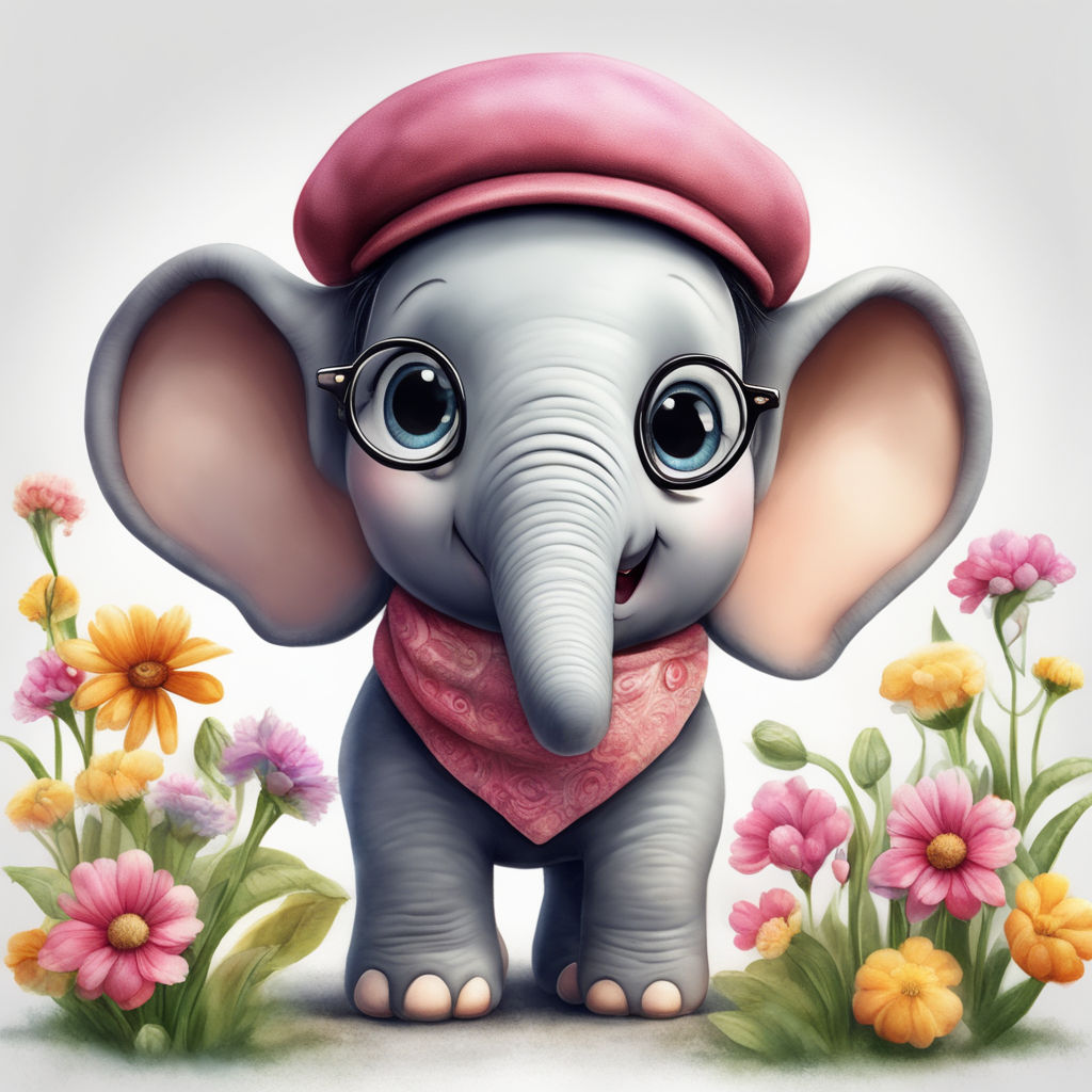 pink animated baby elephant