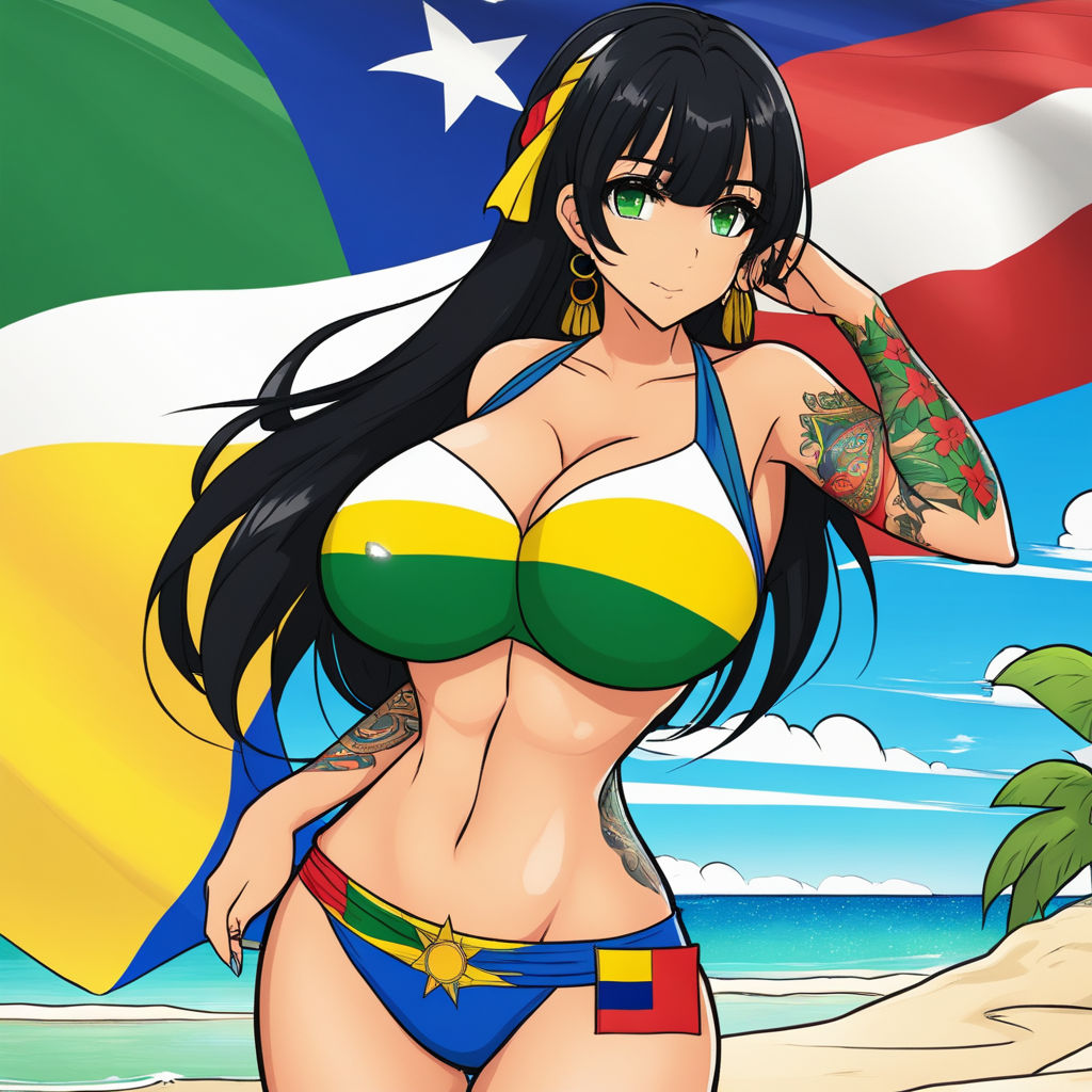 Brazil, Countryhumans, bikini / CH:Aquarela do Brasil - pixiv