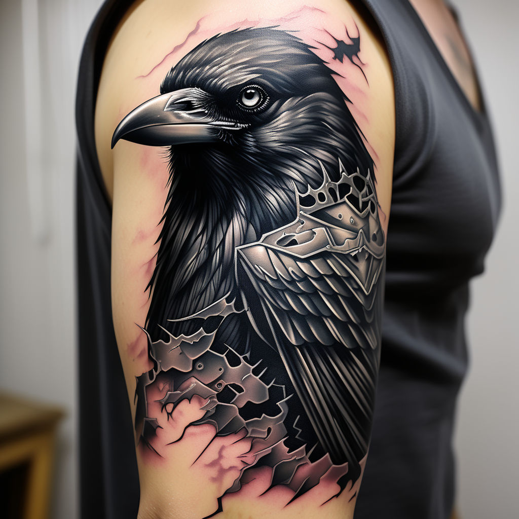 Raven tattoo - AI Generated Artwork - NightCafe Creator