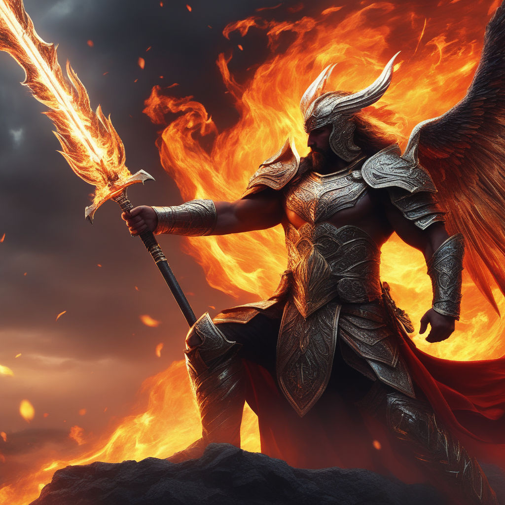 flaming sword angel