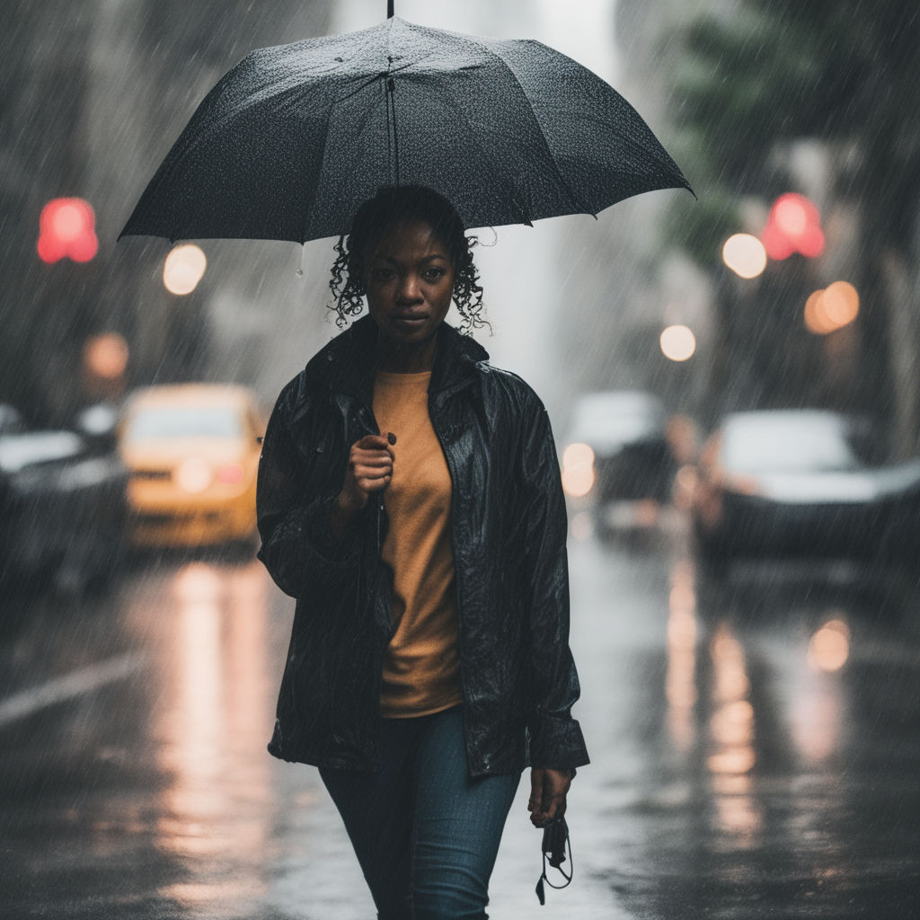 girl in the rain silhouette