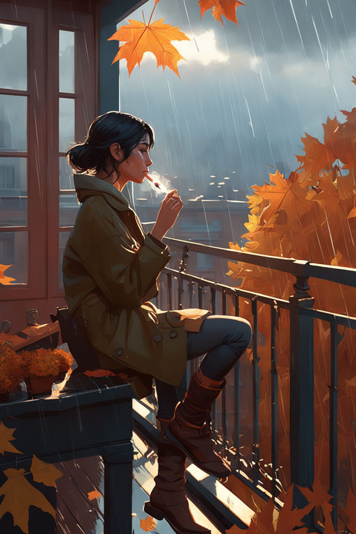 alone happy girl in rain wallpapers