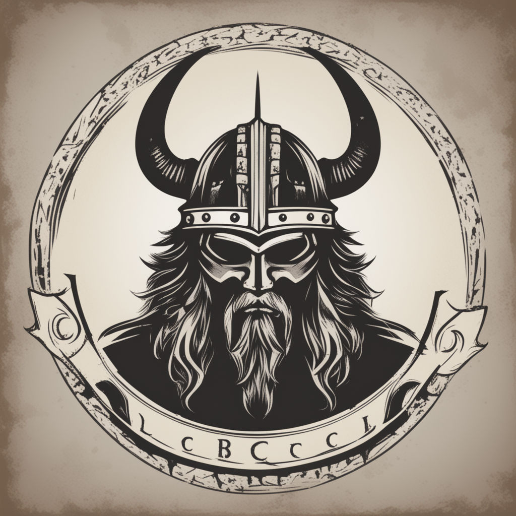 vikings logo black and white