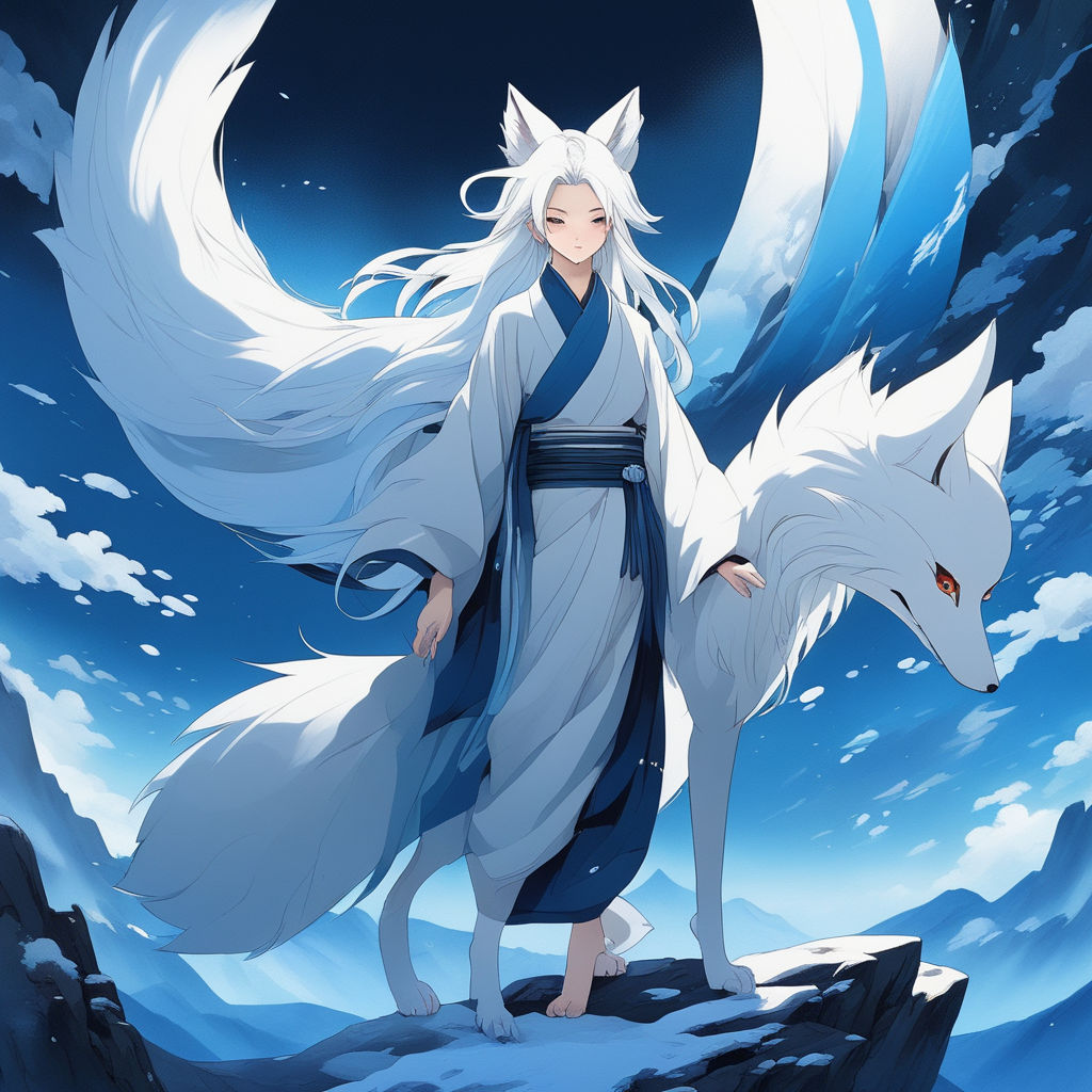 Nine Tailed Anime Girl, HD Png Download , Transparent Png Image - PNGitem