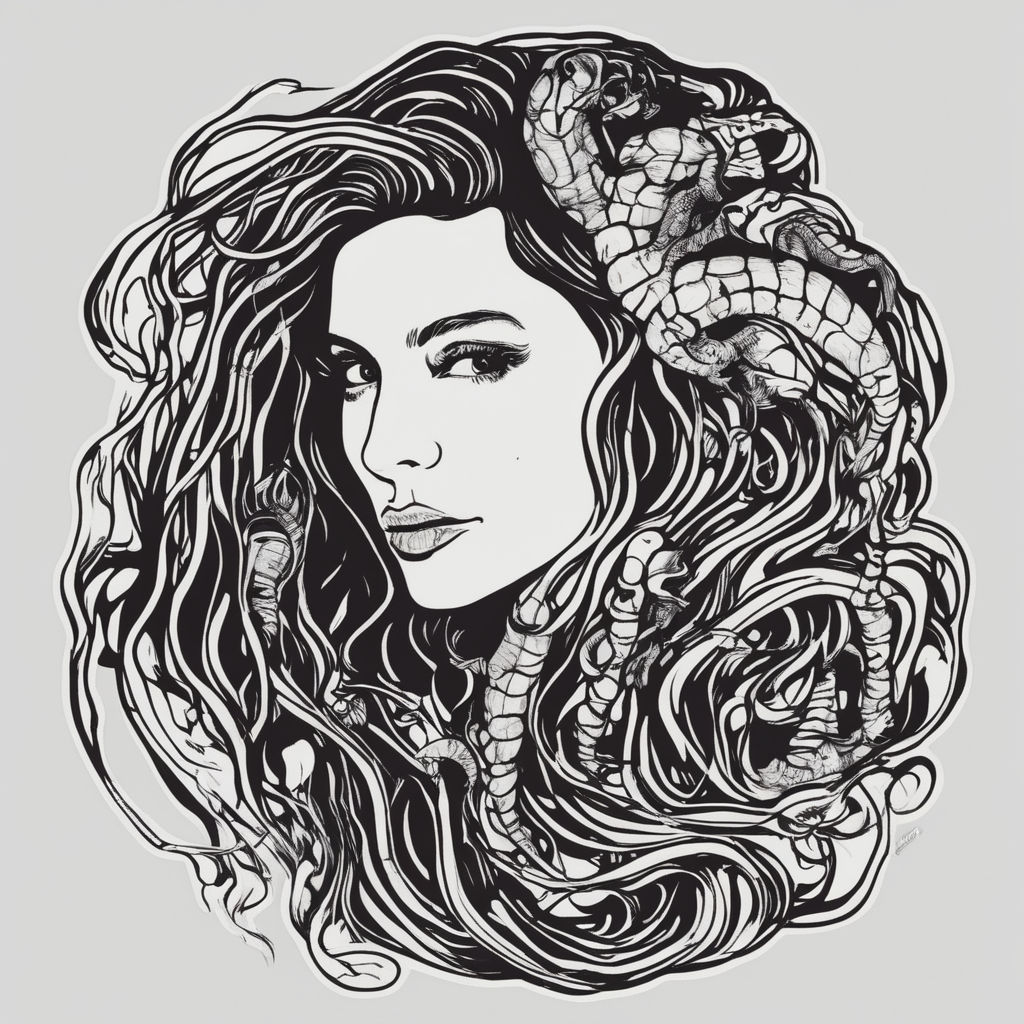 medusa hair drawing