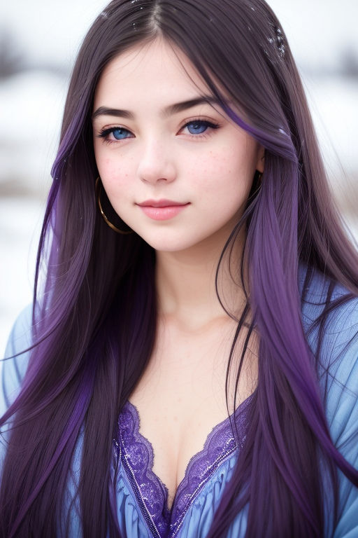 pastel blue and purple hair